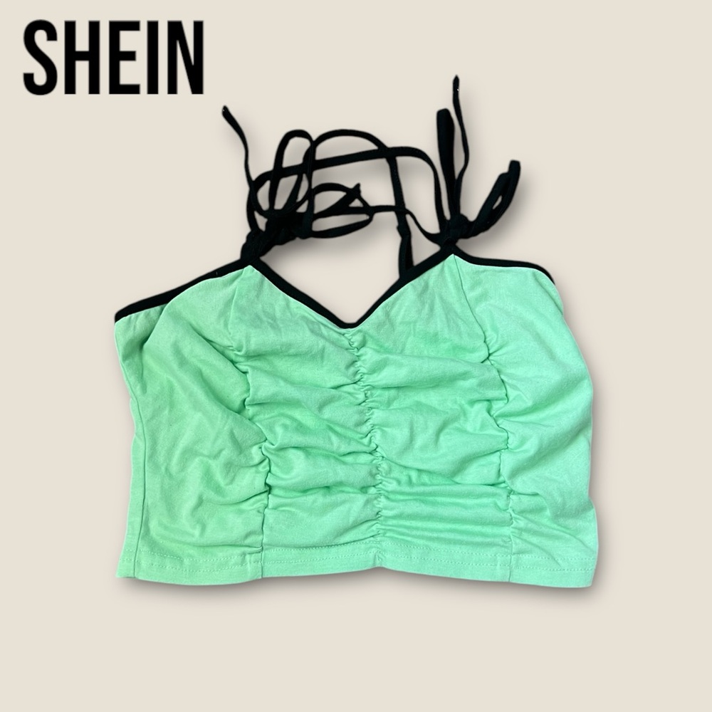 Shein Lime green Srappy Crop Top tank top